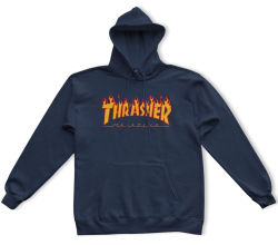 Thrasher Hoodie Flame Navy M size