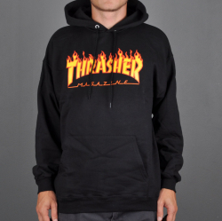Thrasher Hoodie Flame Black