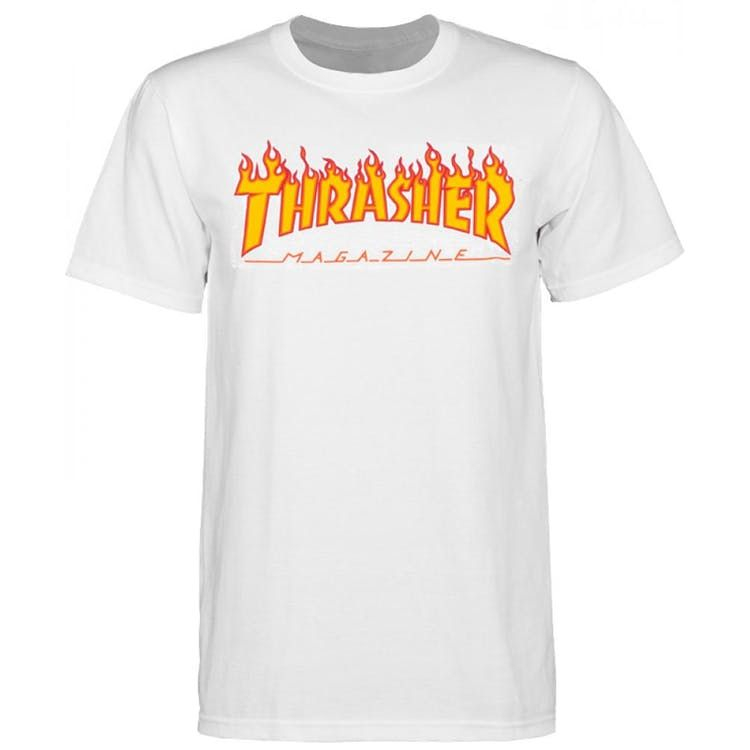 Thrasher T-shirt Flame White