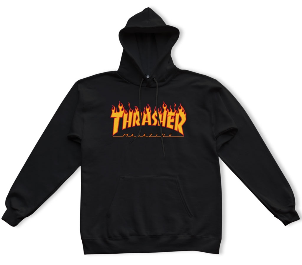 Thrasher Hoodie Flame Black