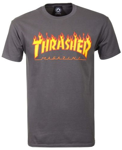 Thrasher T-shirt Flame Charcoal