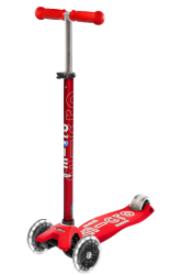Micro Maxi Deluxe LED skrejritenis (spīdoši riteņi) Red