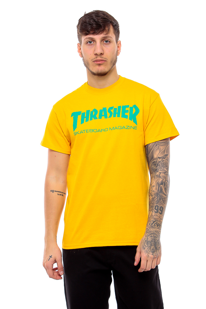 Thrasher T-shirt Skate Mag Gold