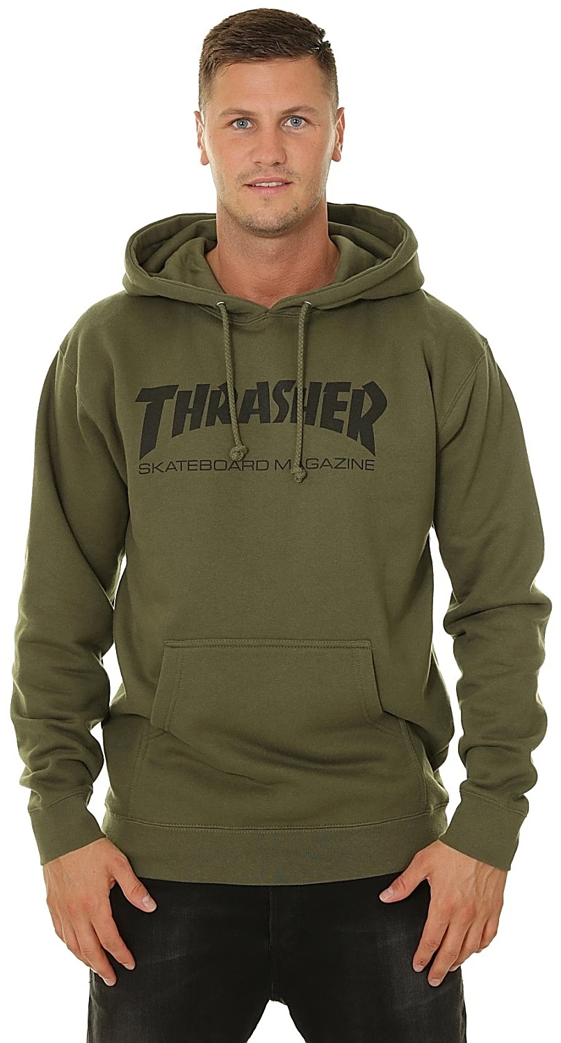 Thrasher толстовка с капюшоном Skate Mag Army Green
