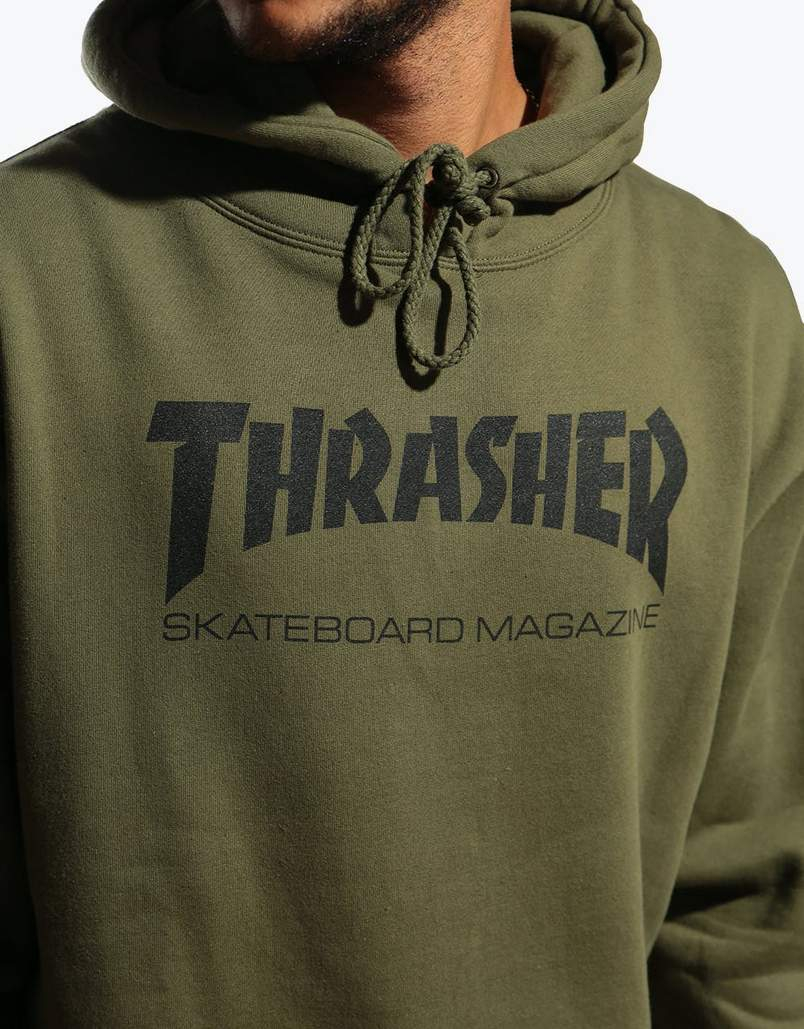 Thrasher Hoodie Skate Mag Army Green