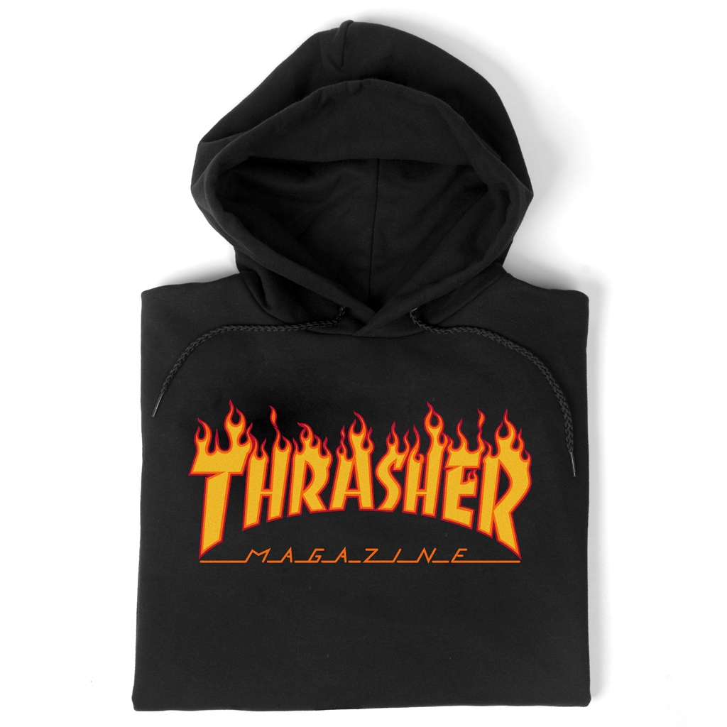 Thrasher Hoodie Flame Black